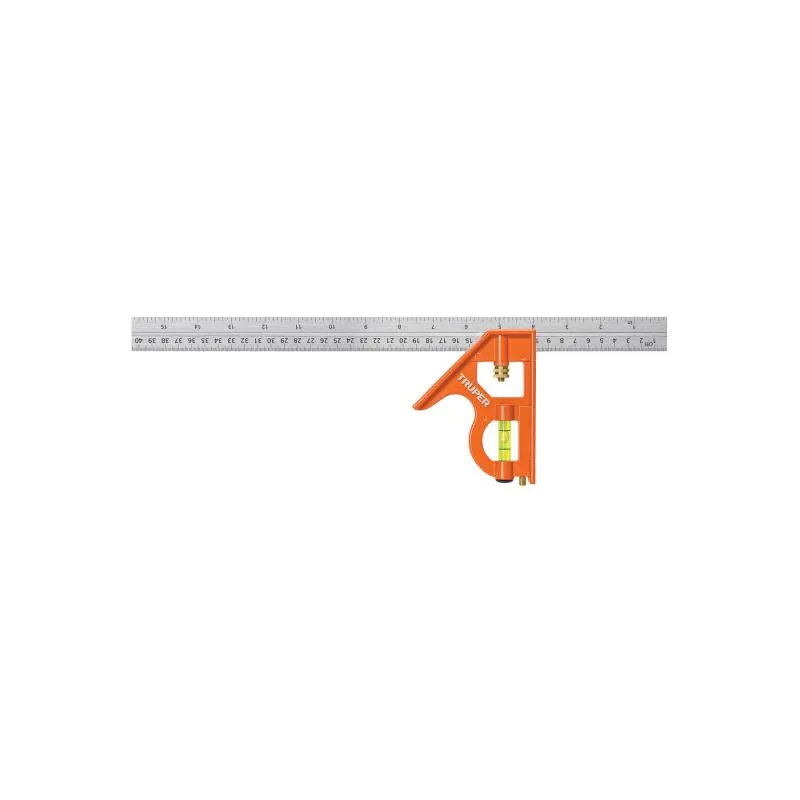  Escuadra de Combinacion 16", Acero Inoxidable, Para Angulos de 45 y 90 Grados, ECT-16 14381 Truper 25.423729 Escuadra de Combin