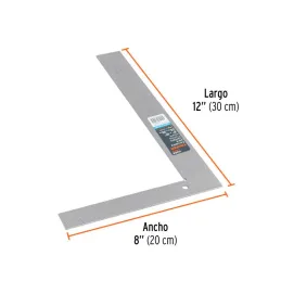  Escuadra para Albañil 8" X 12", Graduacion Estampada en Acero, Cantos rectificados, E-8X12 14386 Truper 9.067797 Escuadra para 