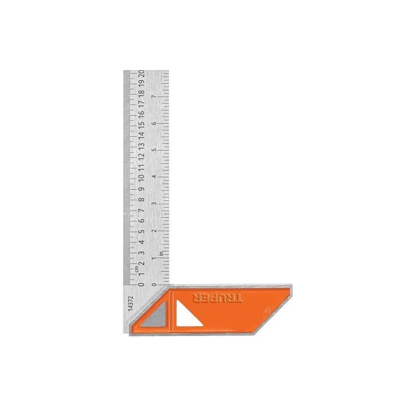  Escuadras Carpintero 8", Graduacion grabada en Laser, Acero Inoxidable, Mango de Aluminio, EC-8 14372 Truper 12.79661 Escuadras