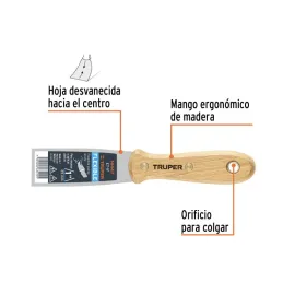  Espatula Flexible 1" Mango de Madera, acero alto carbono, Hoja Desbastada y Templada, ET-1F 14447 Truper 5.423729 Espatula Flex