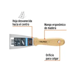  Espatula Flexible 2" Mango de Madera, acero alto carbono, Hoja Desbastada y Templada, ET-2F 14448 Truper 6.016949 Espatula Flex