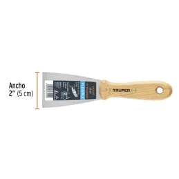  Espatula Flexible 2" Mango de Madera, acero alto carbono, Hoja Desbastada y Templada, ET-2F 14448 Truper 6.016949 Espatula Flex