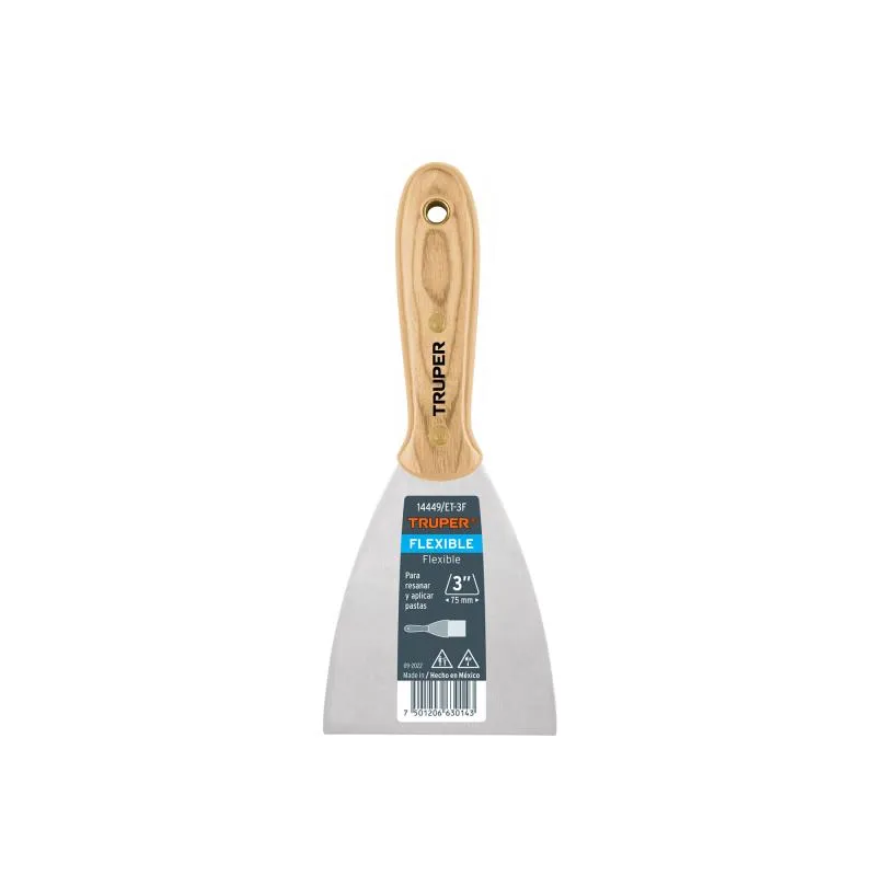 Espatula Flexible 3" Mango de Madera, acero alto carbono, Hoja Desbastada y Templada, ET-3F 14449 Truper 6.694915 Espatula Flex Espatula Flexible 3" Mango de Madera, acero alto carbono, Hoja Desbastada y Templada, ET-3F 14449 Truper 6.694915 Espatula Flex