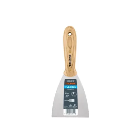  Espatula Flexible 3" Mango de Madera, acero alto carbono, Hoja Desbastada y Templada, ET-3F 14449 Truper 6.694915 Espatula Flex