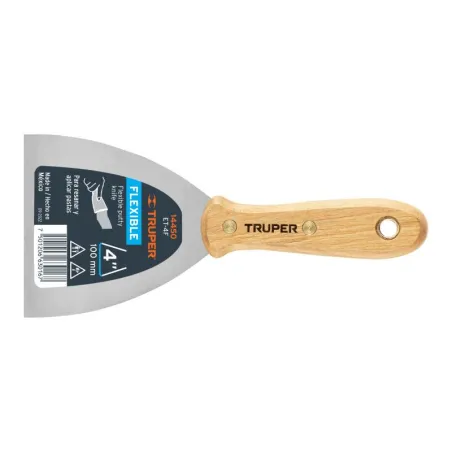  Espatula Flexible 4" Mango de Madera, acero alto carbono, Hoja Desbastada y Templada, ET-4F 14450 Truper 8.220339 Espatula Flex