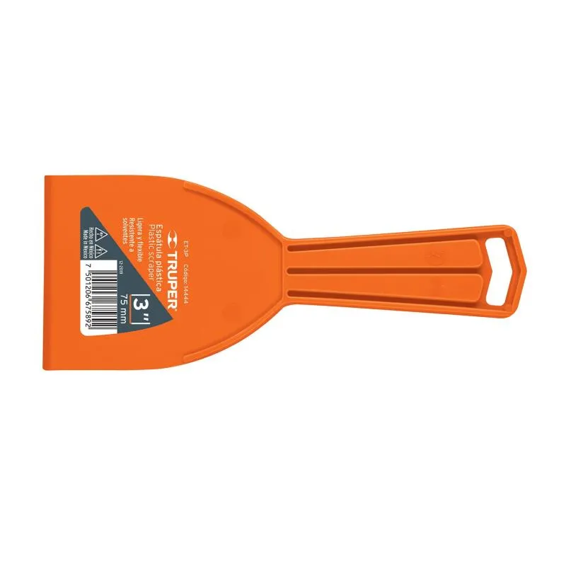  Espatula Plastica 3" Resistente a Solventes Ligeras Y flexible, en Polipropileno, ET-3P 14444 Truper 1.525424 Espatula Plastica