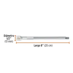  Extension Largo 8" encastre 3/8" Largo 8", en Acero al Cromo vanadio, Diametro 13 mm, E-5261 13665 Truper 9.830508 Extension La