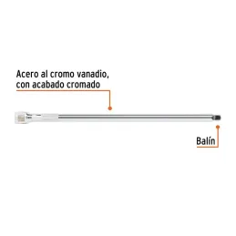  Extension Largo 12" encastre 3/8" Largo 12", en Acero al Cromo vanadio, Diametro 13 mm, E-5262 13667 Truper 13.559322 Extension
