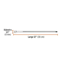  Extension Largo 12" encastre 3/8" Largo 12", en Acero al Cromo vanadio, Diametro 13 mm, E-5262 13667 Truper 13.559322 Extension