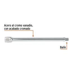  Extensiones, encastre 3/4" Diametro 25.4 mm Largo 16", en acero al cromo vanadio, E-5663 13906 Truper 61.016949 Extensiones, en