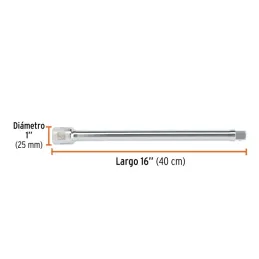  Extensiones, encastre 3/4" Diametro 25.4 mm Largo 16", en acero al cromo vanadio, E-5663 13906 Truper 61.016949 Extensiones, en