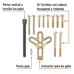  Extractor Pata de Gallo, 13 Piezas, Apertura max 95mm Alcance max 35mm, EXT-13 14510 Truper 28.813559 Extractor Pata de Gallo, 