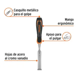  Formones 7/8", en acero al cromo vanadio, Mango Ergonomico Confort Grip, FT-7/8 14630 Truper 11.186441 Formones 7/8", en acero 