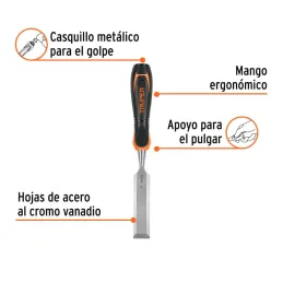 Formones 1", en acero al cromo vanadio, Mango Ergonomico Confort Grip, FT-1 14633 Truper 11.694915 Formones 1", en acero al cro