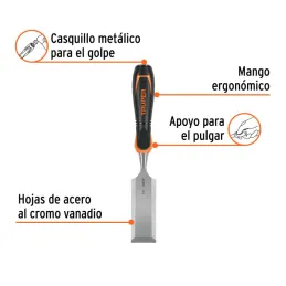  Formones 1 1/2", en acero al cromo vanadio, Mango Ergonomico Confort Grip, FT-1-1/2 14639 Truper 13.983051 Formones 1 1/2", en 
