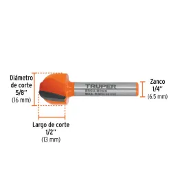  Fresas Media Caña 5/8" x13mm Truper 102722 11.440678 Fresas Media Caña 5/8" x13mm Truper 102722

Cuerpo de acero al cromo y cuc
