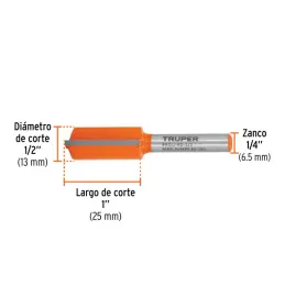  Fresas Recta de dos Filos 1/2" x25mm Truper 11456 12.118644 Fresas Recta de dos Filos 1/2" x25mm Truper 11456

Cuerpo de acero 