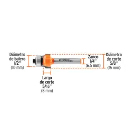  Fresas Redondeadoras 5/8" x8mm cRodaje Truper 102726 15.254237 Fresas Redondeadoras 5/8" x8mm cRodaje Truper 102726

Cuerpo de 