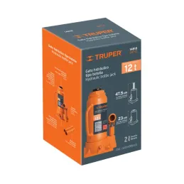  Gata de Botella 12 Toneladas, Con Tornillo de Extension, Altura Max 475 mm, GAT-12 14818 Truper 125.423729 Gata de Botella 12 T