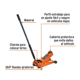  Gata Tipo Lagarto 3 T, Altura M 51cm M 8.5cm 34.5kg, con Elevacion Rapida, GAPRO-3PB, 14806 Truper 640.677966 Gata Tipo Lagarto