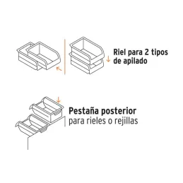  Gavetas Bandejas Apilables N3 25x17x11cm Polipropileno Truper 10890 6.525424 Gavetas Bandejas Apilables N3 25x17x11cm Polipropi