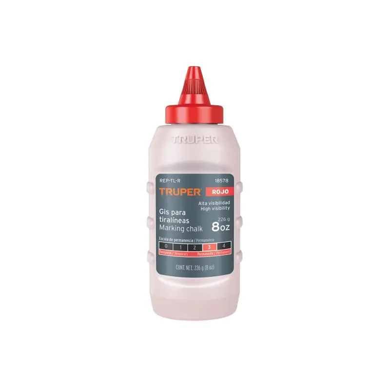 Gis rojo de repuesto para tiralinea alta visibilidad 8oz, REP-TL-R 18578 Truper 3.389831 Gis rojo de repuesto para tiralinea al Gis rojo de repuesto para tiralinea alta visibilidad 8oz, REP-TL-R 18578 Truper 3.389831 Gis rojo de repuesto para tiralinea al