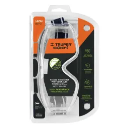  Goggles de Seguridad Profesionales, 100% Policarbonato con UV Antirayadura, GOT-X 14214 Truper 20.338983 Goggles de Seguridad P