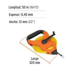  Wincha Fibra de Vidrio, Tipo Cruceta 50 Metros, Mango Ergonomico, TFC-50ME 12647 Truper 36.440678 Wincha Fibra de Vidrio, Tipo 