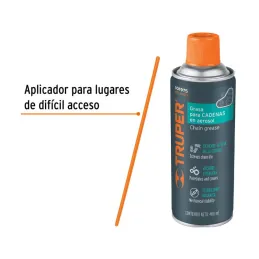  Grasa para Cadena Aerosol 400ml 14oz Cadenas Transmisiones Bicicletas, Truper WT-400CA 101975 10.762712 Grasa para Cadena Aeros