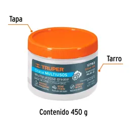  Grasa Multiusos 450g G2 NLGI Base de Litio uso industrial Chasis, Truper 12783 12.711864 Grasa Multiusos 450g G2 NLGI Base de L