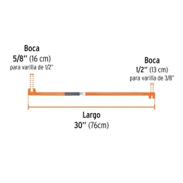  Grifa de 2 Bocas 1/2" y 5/8", Ideal para doblar varillas de acero 3/8" y 1/2", GRT-19 10865 Truper 21.186441 Grifa de 2 Bocas 1