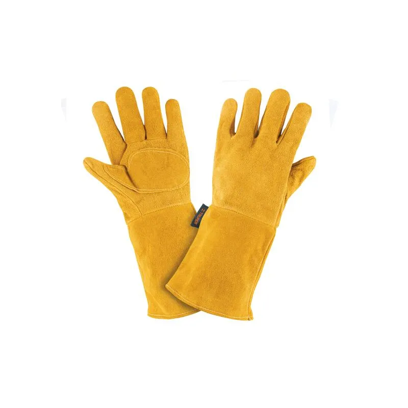  Guantes de Carnaza Unitalla con puño Largo de seguridad, para soldadura y Mantenimiento, GU-CAL 14242 Truper 14.237288 Guantes 