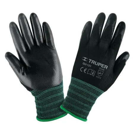  Guantes de Nylon Talla G recubierto de Nitrilo puño tejido, uso metalmecanica, GUX-NIT-L 13295 Truper 6.271186 Guantes de Nylon