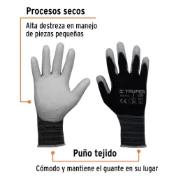  Guantes de Nylon Talla L recubierto de poliuretano puño tejido uso varios, GUX-MEC-L 13292 Truper 4.830508 Guantes de Nylon Tal