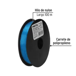  Hilo para Pesca 100m Calibre 0.4mm Tension 7.3kg, para Albañileria Pesca Plomeria, HIPE-40 27061 Truper 1.440678 Hilo para Pesc