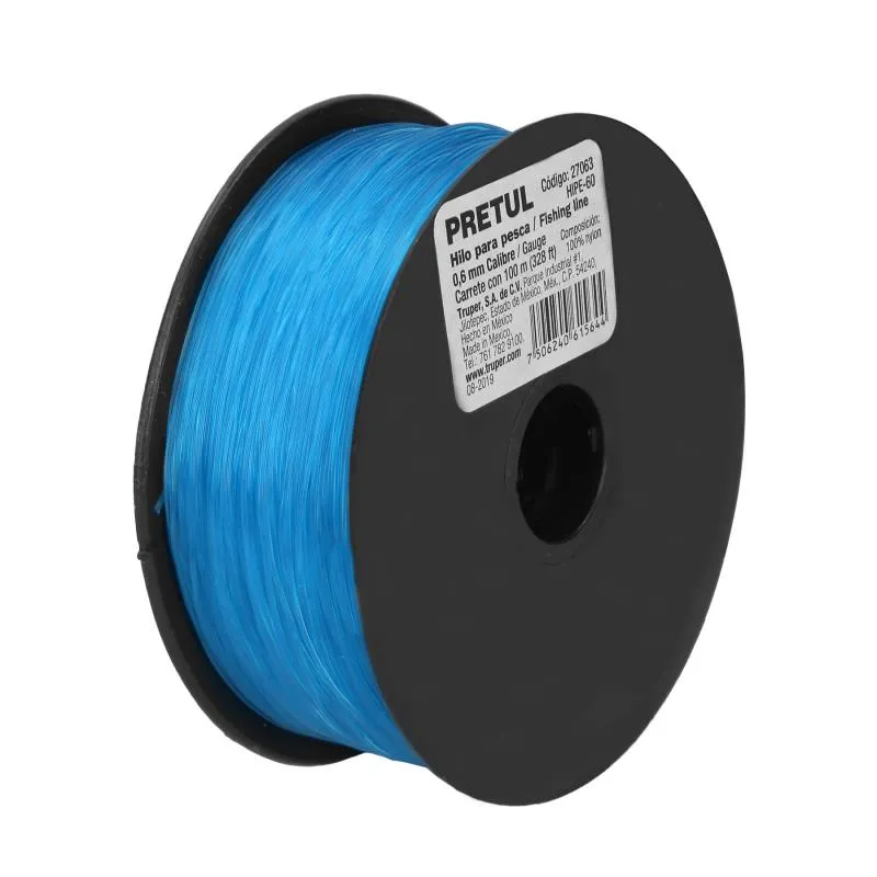 Hilo para Pesca 100m Calibre 0.6mm Tension 15.4kg, para Albañileria Pesca Plomeria, HIPE-60 27063 Truper 2.542373 Hilo para Pes Hilo para Pesca 100m Calibre 0.6mm Tension 15.4kg, para Albañileria Pesca Plomeria, HIPE-60 27063 Truper 2.542373 Hilo para Pes