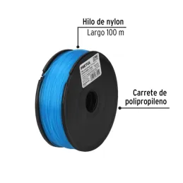  Hilo para Pesca 100m Calibre 0.9mm Tension 31.9kg, para Albañileria Pesca Plomeria, HIPE-90 27066 Truper 4.576271 Hilo para Pes