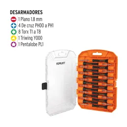 Juego con 15 Desarmadores Joyero, MPlastico Ergonomico, uso electronica y Presicion, Truper 14205 - Truper 3