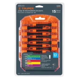 Juego con 15 Desarmadores Joyero, MPlastico Ergonomico, uso electronica y Presicion, Truper 14205 - Truper 4
