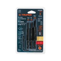 Juego de Brocas Centradoras 3Piezas para Bisagras Z1/4 Truper 102365