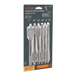 Juego de Brocas Mechas Planas 6 Piezas para Madera Truper 11395