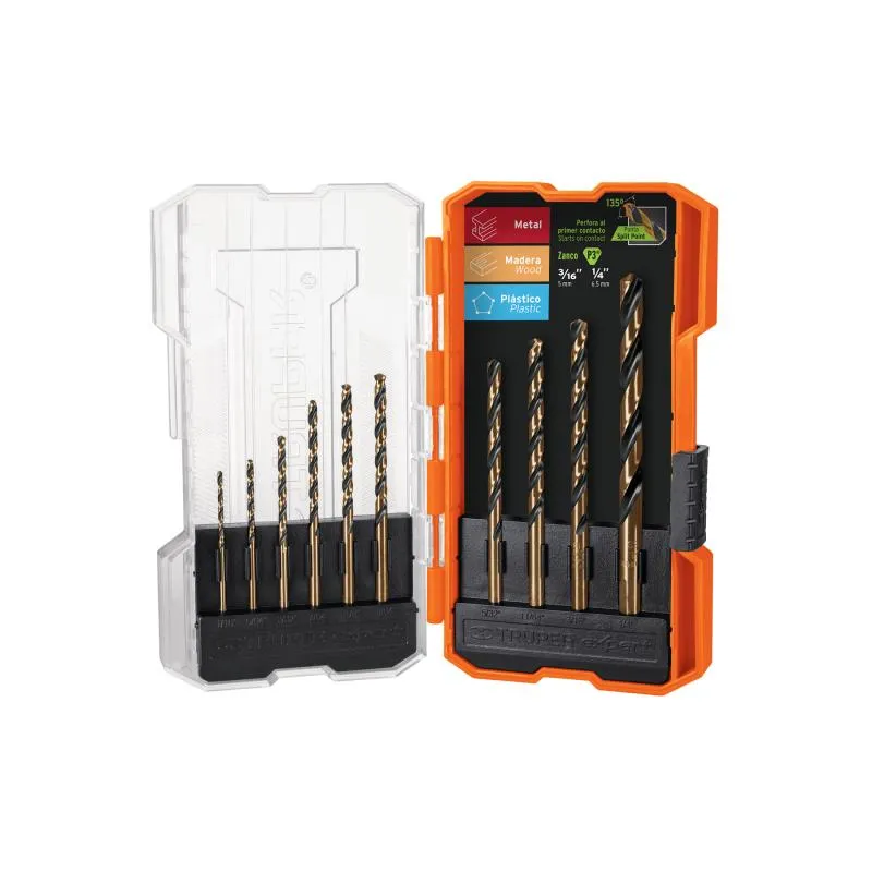 Juego de Brocas para metal 10 Piezas de Alta Velocidad Turbo Steel, JBAV-10 11399 Truper - Truper 1