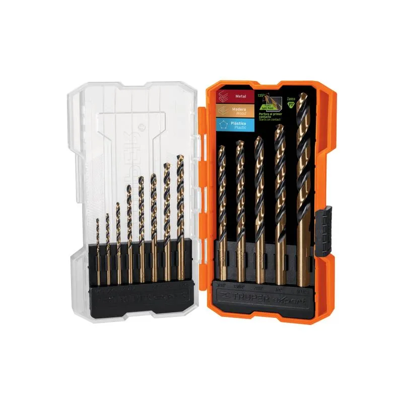 Juego de Brocas para metal 13 Piezas de Alta Velocidad Turbo Steel, JBAV-13 11402 Truper - Truper 1