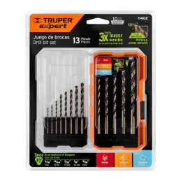 Juego de Brocas para metal 13 Piezas de Alta Velocidad Turbo Steel, JBAV-13 11402 Truper - Truper 2