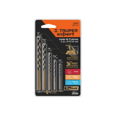 Juego de Brocas para metal 5 Piezas de Alta Velocidad Turbo Steel, JBAV-5 11394 Truper - Truper 1