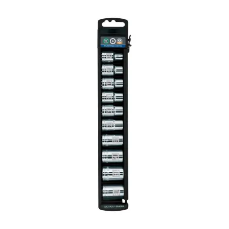 Juego de dados 10 Piezas cortos Milimetrico, Encastre 1/2", acero al cromo vanadio, JD-1/2X10M 14177 Truper - 1