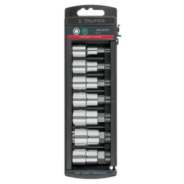 Juego de Dados cuadro 7Piezas Punta hexagonal Pulgadas STD Truper 102239 - Truper 1