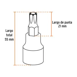 Juego de Dados cuadro 7Piezas Punta Torx Truper 102237 - Truper 3