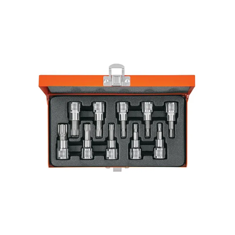 Juego de dados Punta Torx 10 Piezas, encastre 3/8", en acero al cromo vanadio con estuche metalico, JPT-3/8X10 13976 Truper - 1 Juego de dados Punta Torx 10 Piezas, encastre 3/8", en acero al cromo vanadio con estuche metalico, JPT-3/8X10 13976 Truper - 1