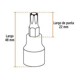 Juego de dados Punta Torx 10 Piezas, encastre 3/8", en acero al cromo vanadio con estuche metalico, JPT-3/8X10 13976 Truper - 3